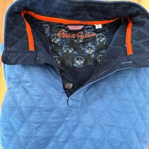 Robert Graham Blue Quilted Casual Shirt